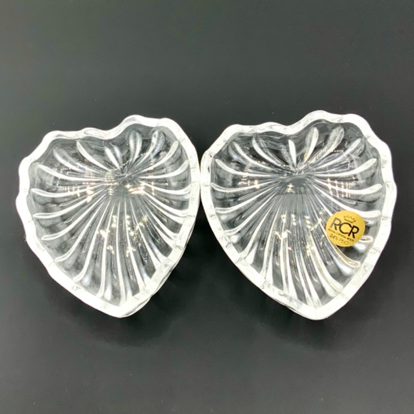 Trinket Box HEART Shape Crystal 24% Lead Jewelry Dish W/ Lid vintage 3.5”x3”x2” - Picture 2 of 9